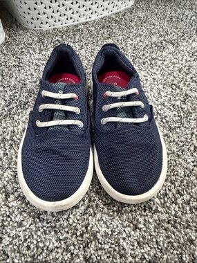 Sperry Navy Mesh Kids Slip-On Sneakers with White Laces